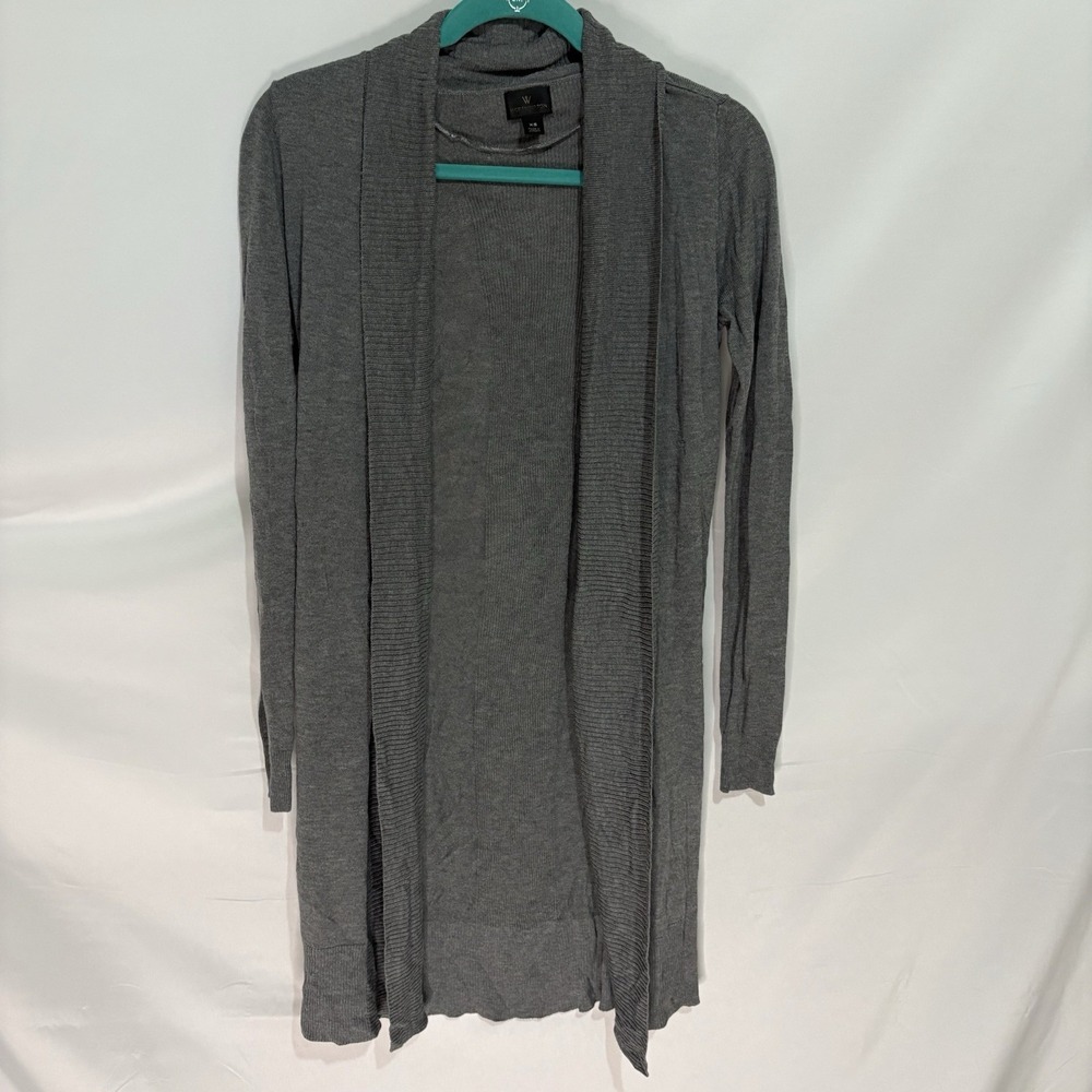 Worthington Women’s Grey Ribbed Open Front Cardigan Size XS
